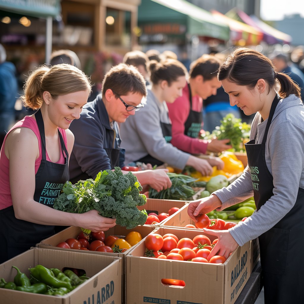 Volunteers collecting surplus produce for the Ballard Food Bank