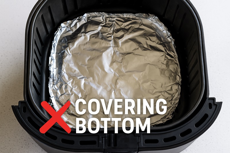 risky use by covering bottom of Air Fryer
