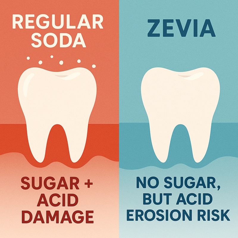 Comparison of tooth enamel erosion from regular soda vs Zevia soda