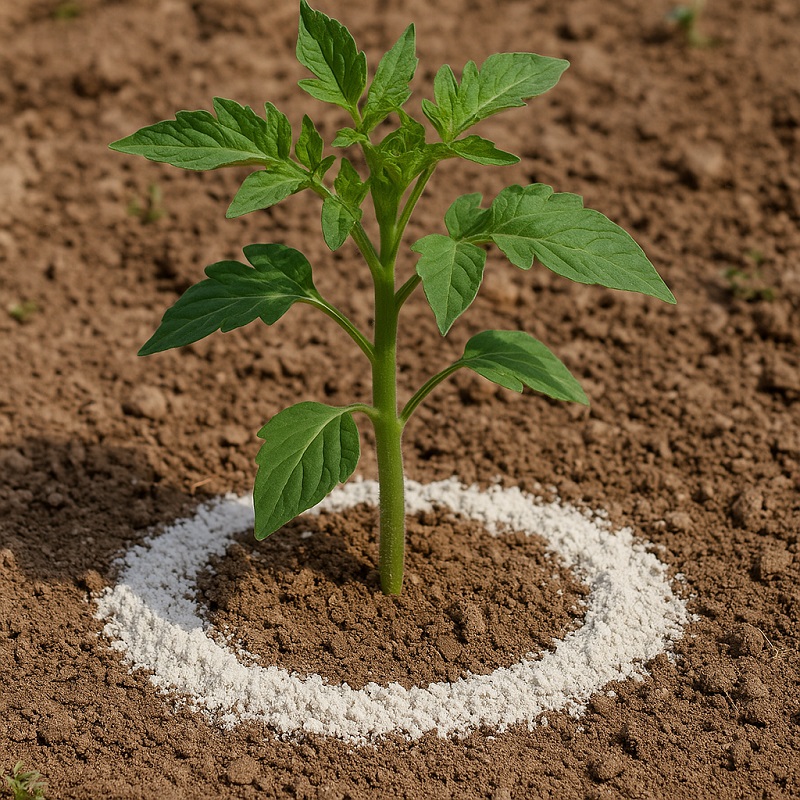 Diatomaceous Earth Applied Around Plant Base