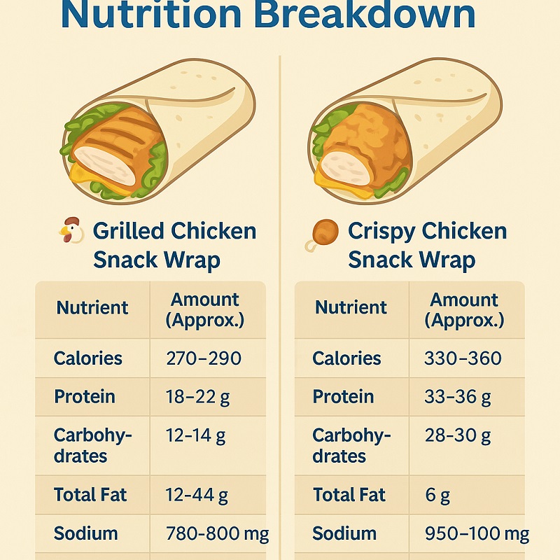 McDonald's Snack Wrap Nutrition break down infographic