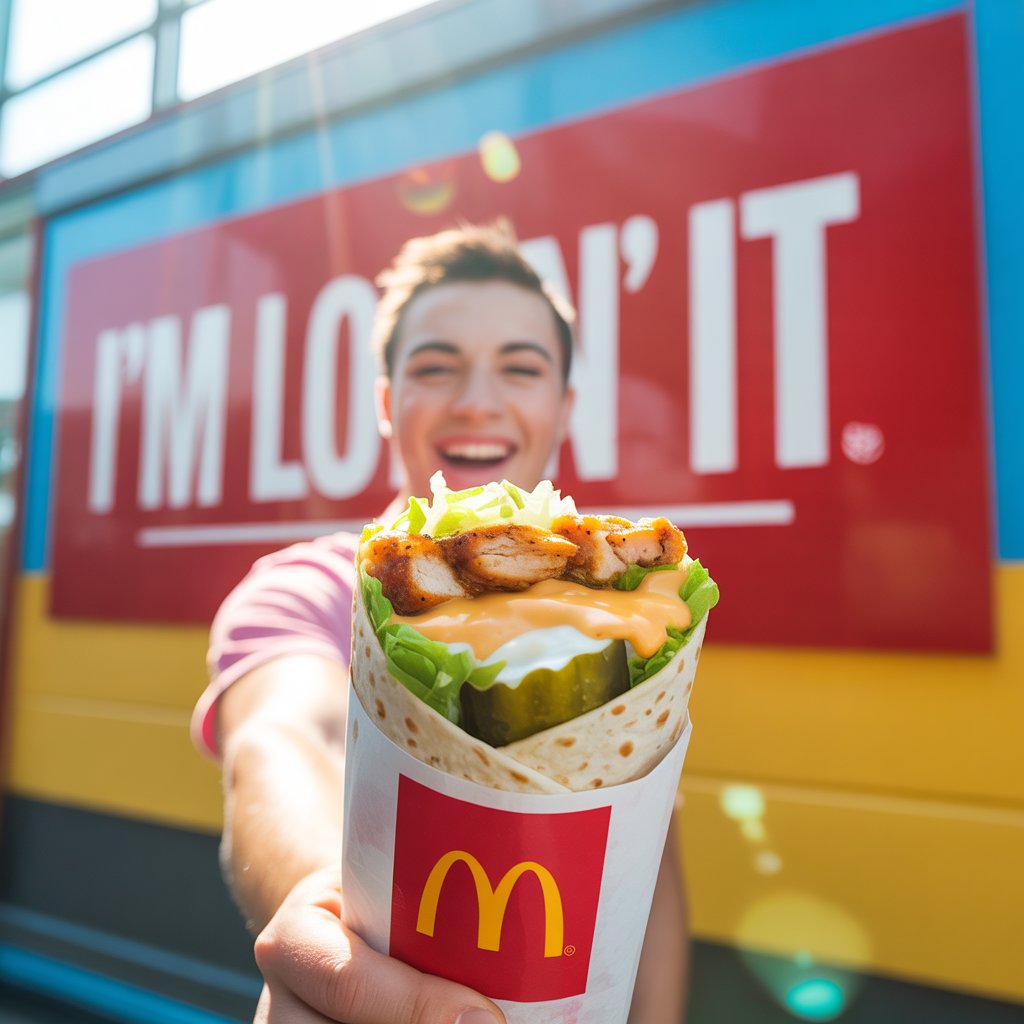 Social media collage showing TikTok videos, petitions, and homemade McDonald’s Snack Wrap recreations.